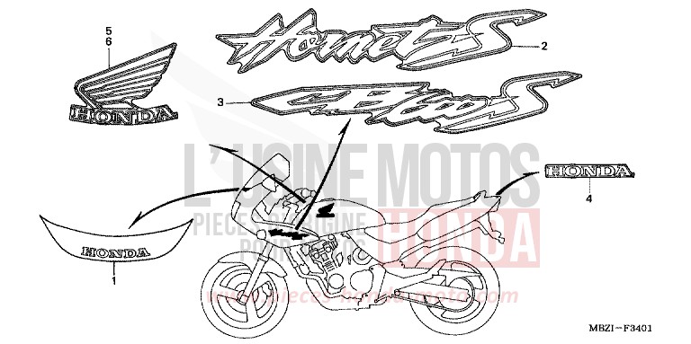 MARQUE (CB600F22) von Hornet S CANDY XENON BLUE (PB324) von 2002